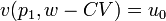 v(p_1,w-CV)=u_0