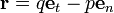 \mathbf{r} = q\mathbf{e}_t - p\mathbf{e}_n