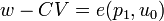 w-CV=e(p_1,u_0)