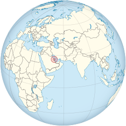 Location of &nbsp;Bahrain&nbsp;&nbsp;(circled in red)