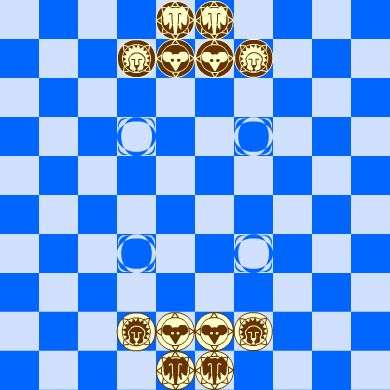 Initial positions of pieces of Barca