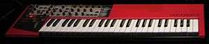 Red colored synthesizer instrument