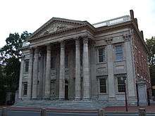 Picture of a building with columns.