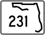 State Road 231 marker