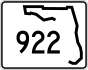 State Road 922 marker