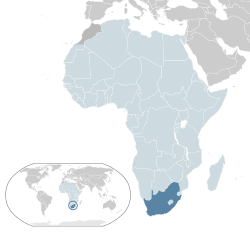 Location of &nbsp;South Africa&nbsp;&nbsp;(dark blue)–&nbsp;in Africa&nbsp;&nbsp;(light blue &&nbsp;dark grey)–&nbsp;in the African Union&nbsp;&nbsp;(light blue)