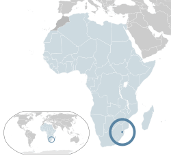 Location of &nbsp;Swaziland&nbsp;&nbsp;(dark blue)–&nbsp;in Africa&nbsp;&nbsp;(light blue &&nbsp;dark grey)–&nbsp;in the African Union&nbsp;&nbsp;(light blue)