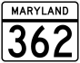 Maryland Route 362 marker
