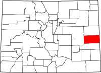Map of Colorado highlighting Cheyenne County
