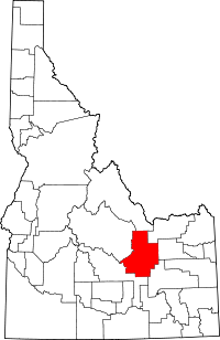 Map of Idaho highlighting Butte County