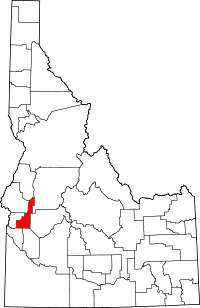 Map of Idaho highlighting Gem County