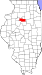 Map of Illinois highlighting Marshall County