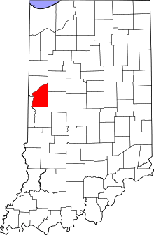Map of Indiana highlighting Fountain County