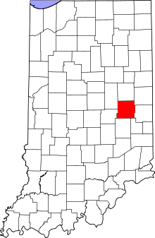 Map of Indiana highlighting Henry County