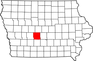 Map of Iowa highlighting Dallas County