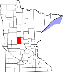 Map of Minnesota highlighting Todd County