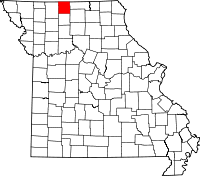 Map of Missouri highlighting Mercer County