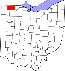 Map of Ohio highlighting Fulton County