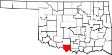 Map of Oklahoma highlighting Jefferson County