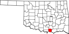 Map of Oklahoma highlighting Marshall County