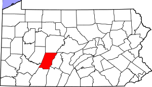 Map of Pennsylvania highlighting Cambria County