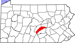 Map of Pennsylvania highlighting Juniata County