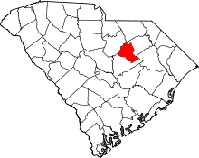 Map of South Carolina highlighting Lee County