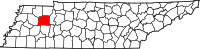 Map of Tennessee highlighting Carroll County