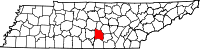 Map of Tennessee highlighting Coffee County