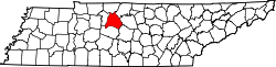 Map of Tennessee highlighting Davidson County