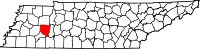 Map of Tennessee highlighting Henderson County