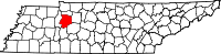Map of Tennessee highlighting Humphreys County