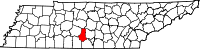 Map of Tennessee highlighting Marshall County
