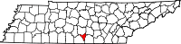 Map of Tennessee highlighting Moore County