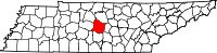 Map of Tennessee highlighting Rutherford County