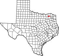 Map of Texas highlighting Delta County