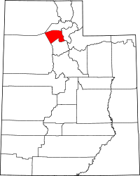 Map of Utah highlighting Davis County
