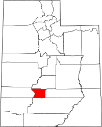 Map of Utah highlighting Piute County