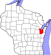 State map highlighting Brown County