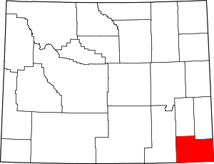 Map of Wyoming highlighting Laramie County
