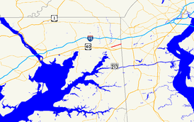 A map of Cecil County, Maryland showing major roads. Maryland Route 281 connects Elkton with the Delaware state line.