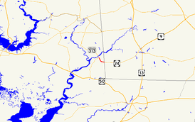 A map of the Lower Eastern Shore of Maryland showing major roads. Maryland Route 348 runs from Sharptown east to the Delaware state line.