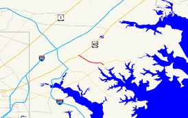 A map of southeastern Baltimore County, Maryland showing major roads. Maryland Route 700 runs from MD 150 to US 40 in Middle River.