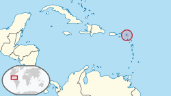 Location of &nbsp;Sint Maarten&nbsp;&nbsp;(circled in red)in the Caribbean&nbsp;&nbsp;(light yellow)