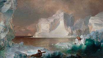 Icebergs floating in an ocean