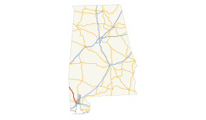 Map of US&nbsp;45 in Alabama