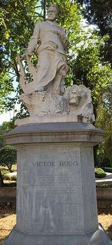 Statue of Victor Hugo in Rome, Italy.