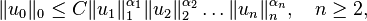 \| u_{0} \|_{0} \leq C \| u_{1} \|_{1}^{\alpha_{1}} \| u_{2} \|_{2}^{\alpha_{2}} \dots \| u_{n} \|_{n}^{\alpha_{n}}, \quad n \geq 2,