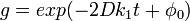g = exp(-2Dk_{1}t+\phi_{0})