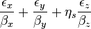 \frac{\epsilon_x}{\beta_x} + \frac{\epsilon_y}{\beta_y} + \eta_s \frac{\epsilon_z}{\beta_z }
